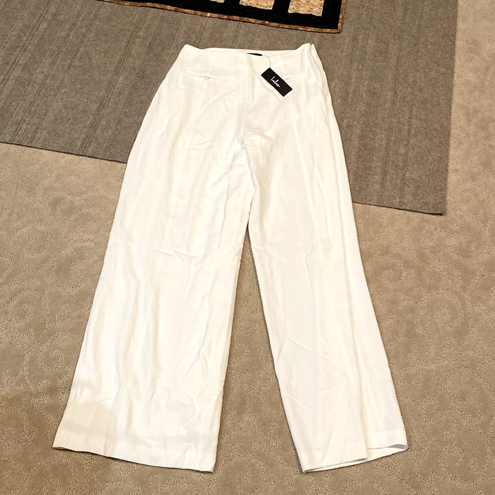 White wide legged dress pants
